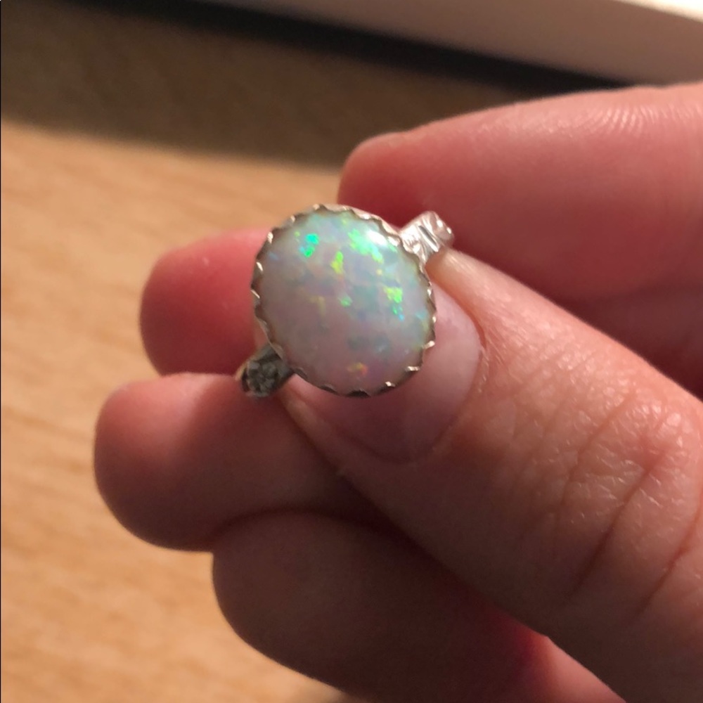 Silver OPAL ring! Size 7.